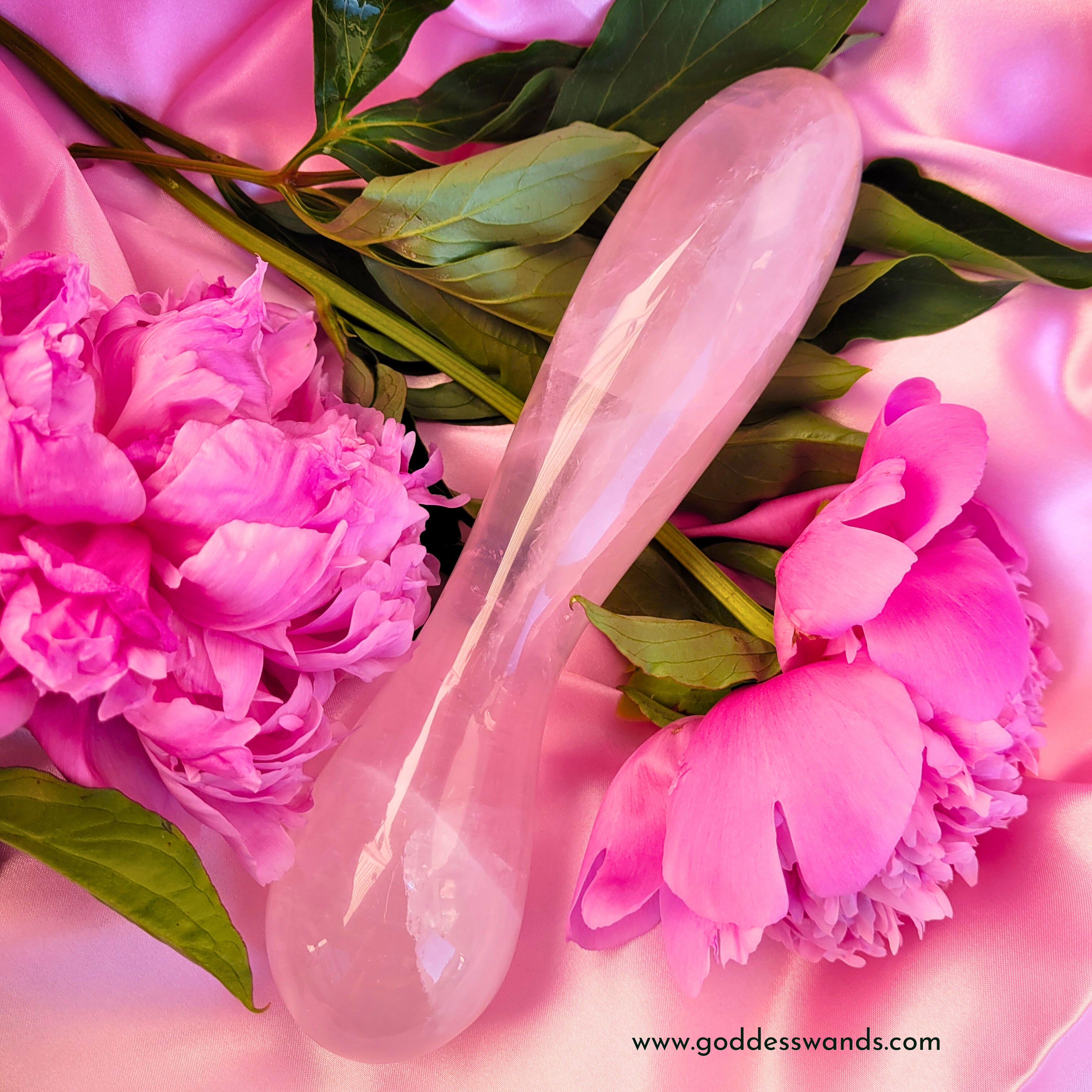 The Big Love Rose Quartz Crystal Wand – 9" Double-Ended | Reiki-Infused | Goddess Wands