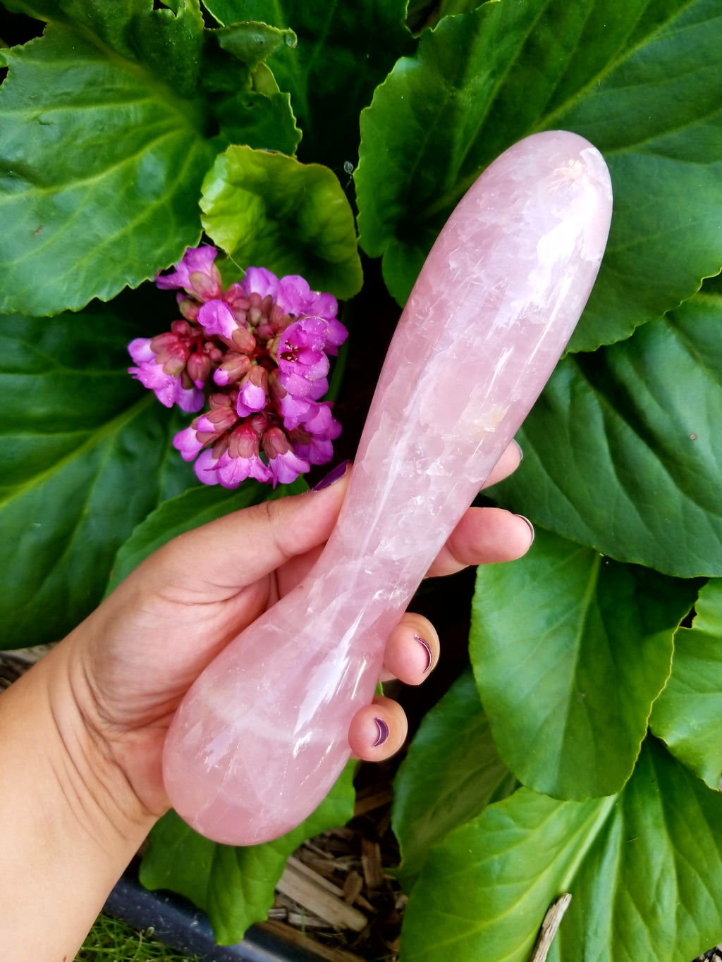 The Big Love Rose Quartz Crystal Wand – 9" Double-Ended | Reiki-Infused | Goddess Wands