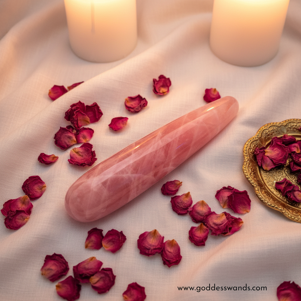 Rose Quartz 7" Goddess Wand
